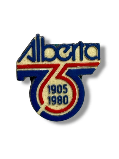 Vintage 75th Anniversary Alberta Canada Lapel Pin Plastic .5"