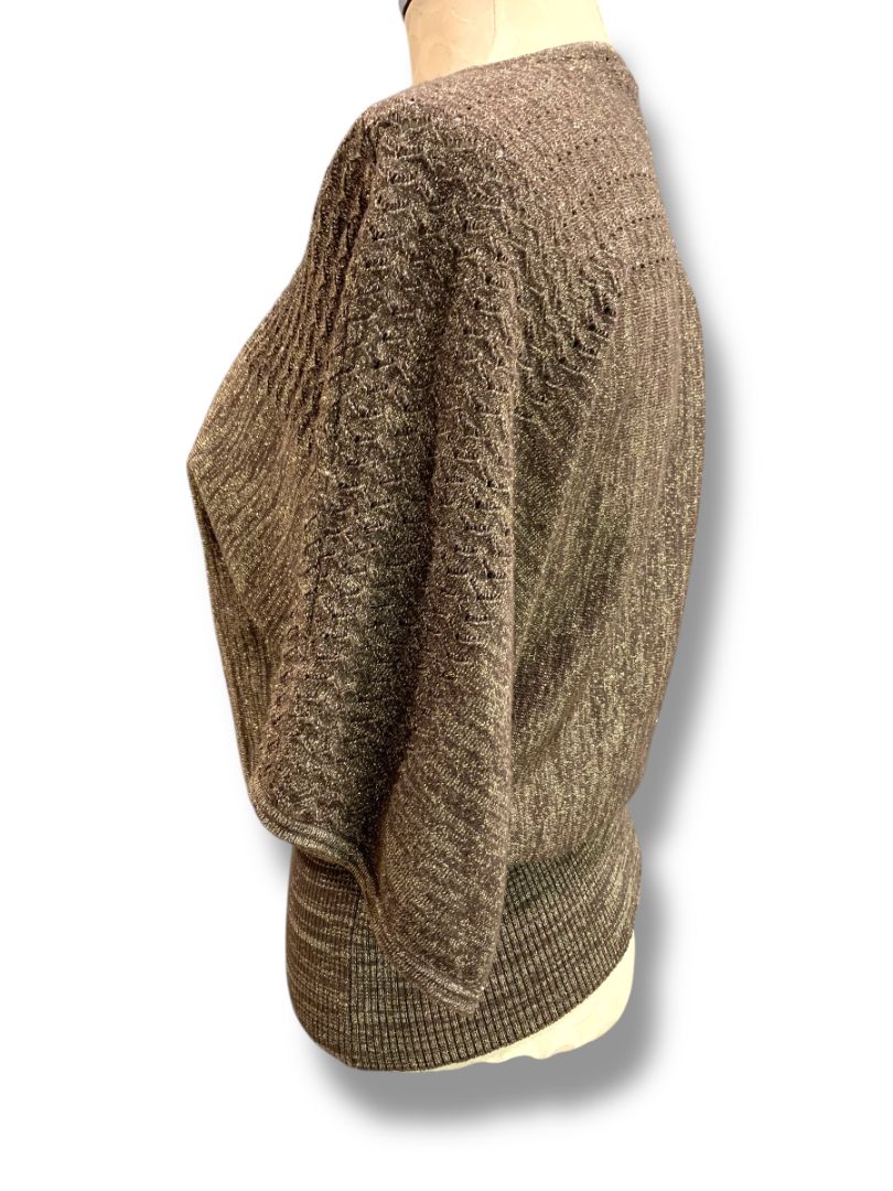 Size Medium United States Sweaters Metallic Womens Sparkle Banded Waist