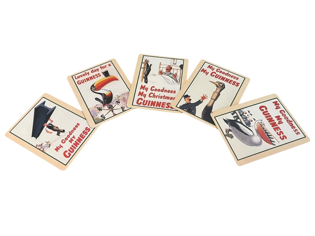 Set of 15 Guinness Cardboard Double Sided Coasters Vintage Advertisements 4.5" x 3.5"