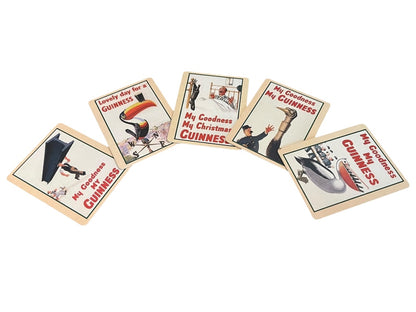 Set of 15 Guinness Cardboard Double Sided Coasters Vintage Advertisements 4.5" x 3.5"