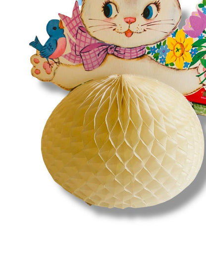 Vintage Honeycomb Bunny Rabbit 12 Inch Retro Easter