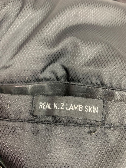 Large Adler Collection Womens Black Lamb Skin Zip Up Coat Jacket