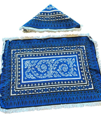 Vintage Blue Table Linen Set 4 Placemats 4 Napkins 1 Runner Boho