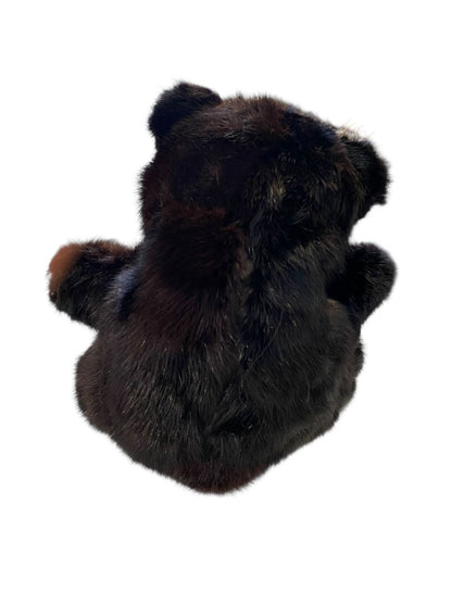 Vintage Mink Fur Teddy Bear Plush Stuffed Animal 9"