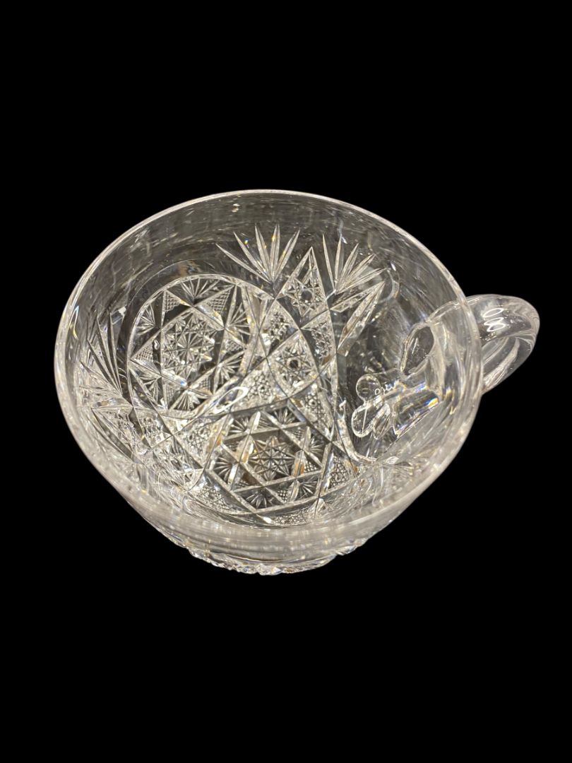 Vintage Crystal Punch Glass Clear Pressed Glass Mug 2.25"h
