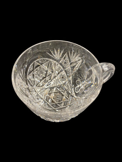 Vintage Crystal Punch Glass Clear Pressed Glass Mug 2.25"h