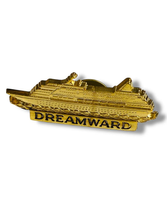 Dreamward Norwegian Cruise Lines Goldtone Lapel Pin 1.75"