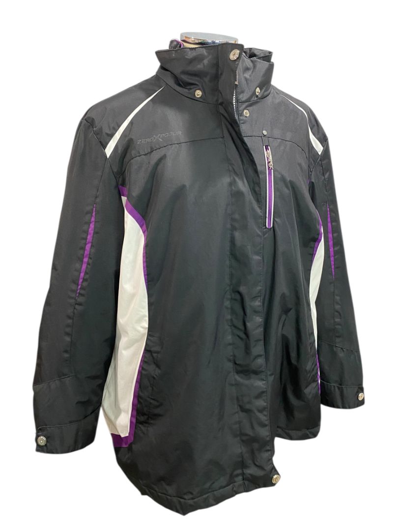Size 2X Zero Xposur Womens Black Purple Coat Shell and Zip In Lining