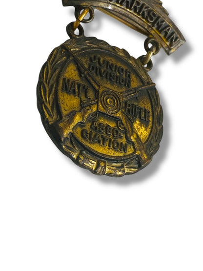 Vintage NRA Pro-Marksman Junior Division Badge Pin Medal 1.75"