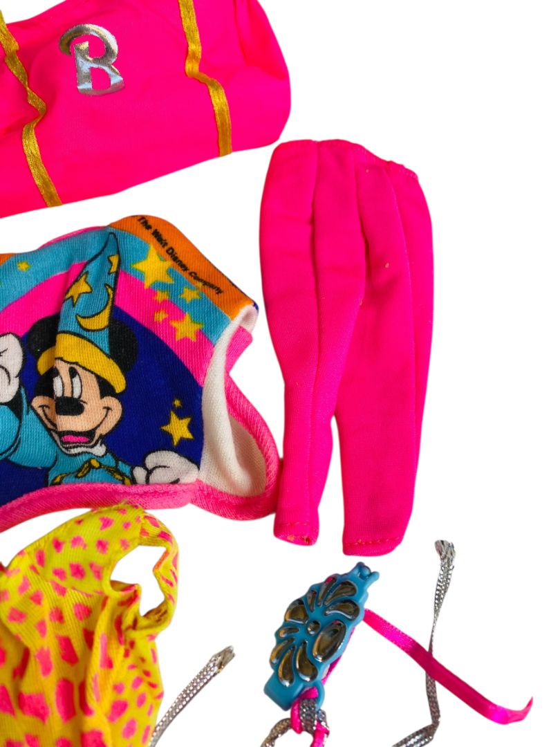 1980s Fashion Doll Clothes Lot Fits Barbie 11.5 Inch Dolls Neon Disney