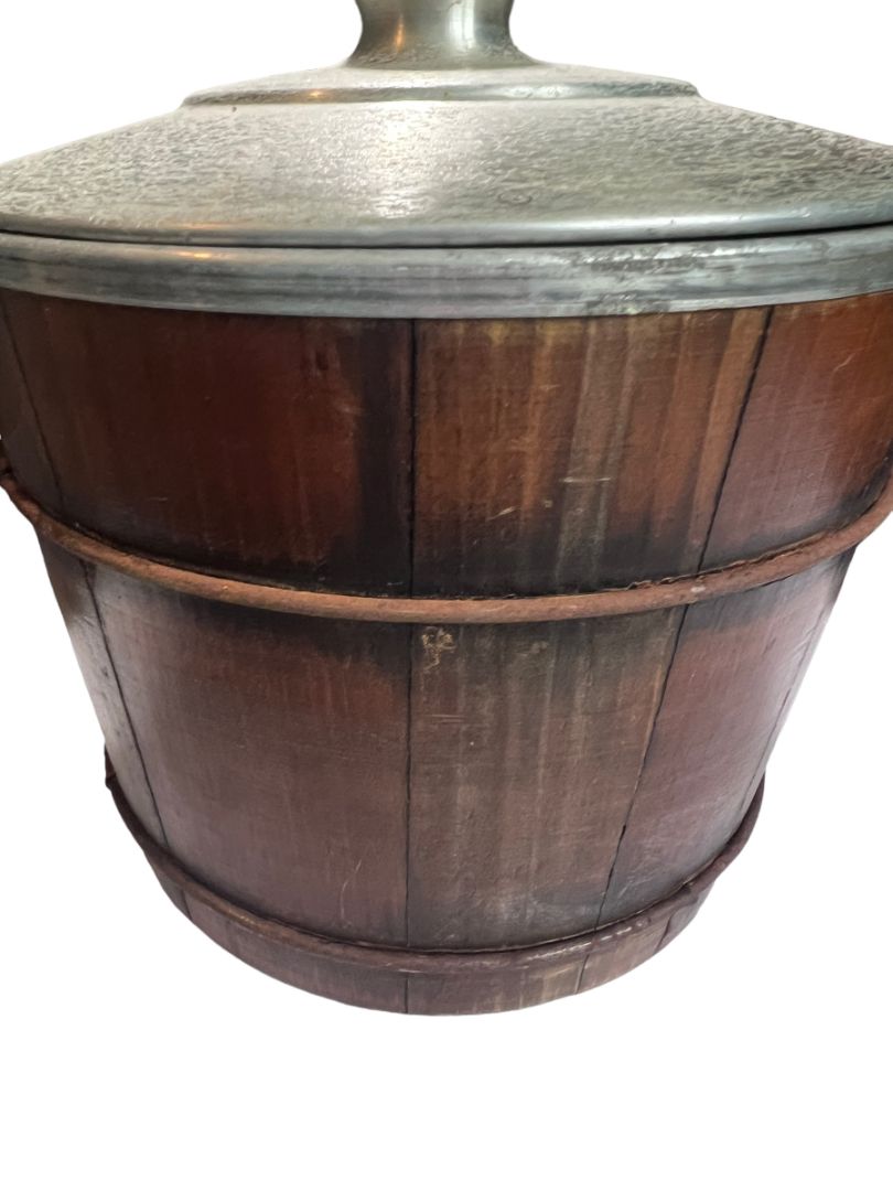 Kennedys Brothers Wooden Metal Barrel Ice Bucket Vintage