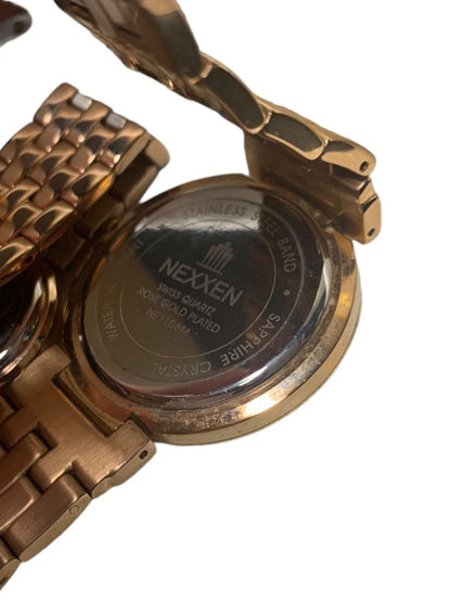 Nexxen Rose Gold Plated His and Her Watch Set in Box Sapphire Crystal