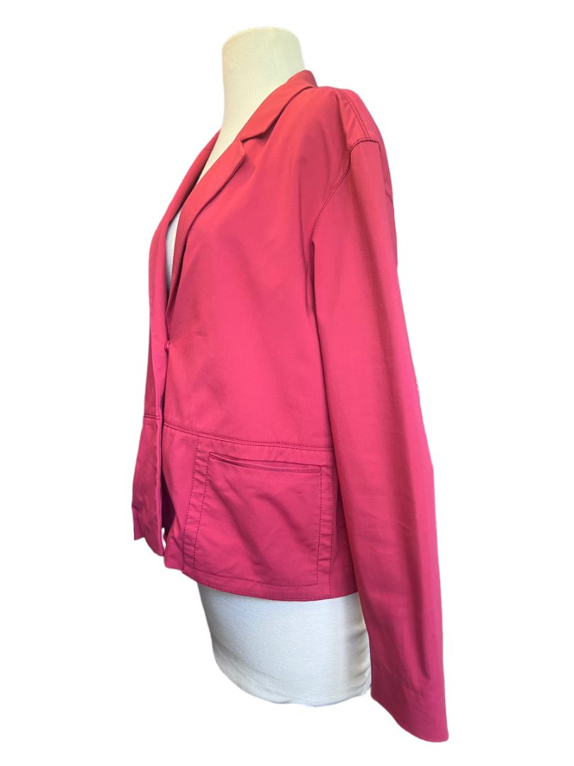 Size Medium Lafayette 148 Burnt Red Blazer Jacket Two Hidden Snap Closure