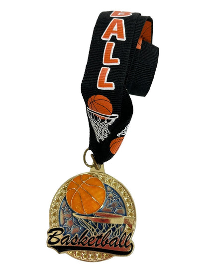 Basketball Medal Crown Diecast Personalized "Cal Sports Fall League 2nd Place Nov 2, 2014"