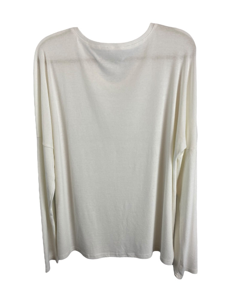 XXL Women's White Long Sleeve Tshirt Unbranded Modified Scoop Neck