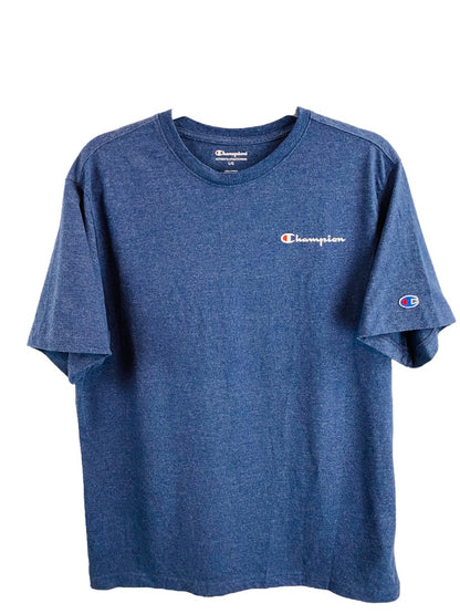 Large Champion Men's Blue Heather Tshirt Short Sleeve Tee