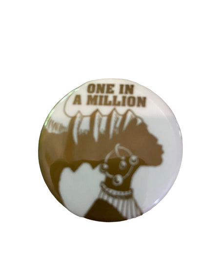 Vintage 1990s Pinback Button One in a Million Woman March 1.5" Diameter