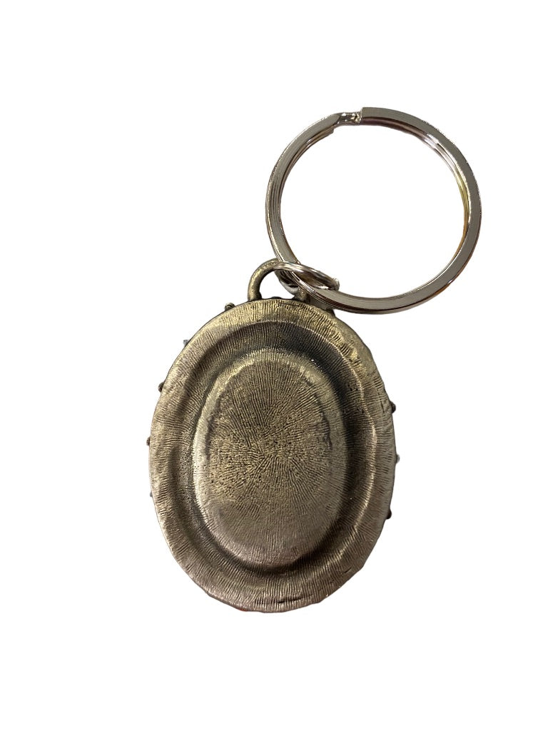 New "Hello God" Picture This Pewter Keychain Key Ring 2"