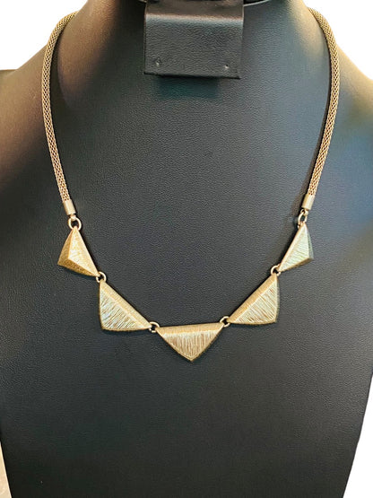 Goldtone Triangle Necklace 17"-20" Lays Flat Lobster Clasp