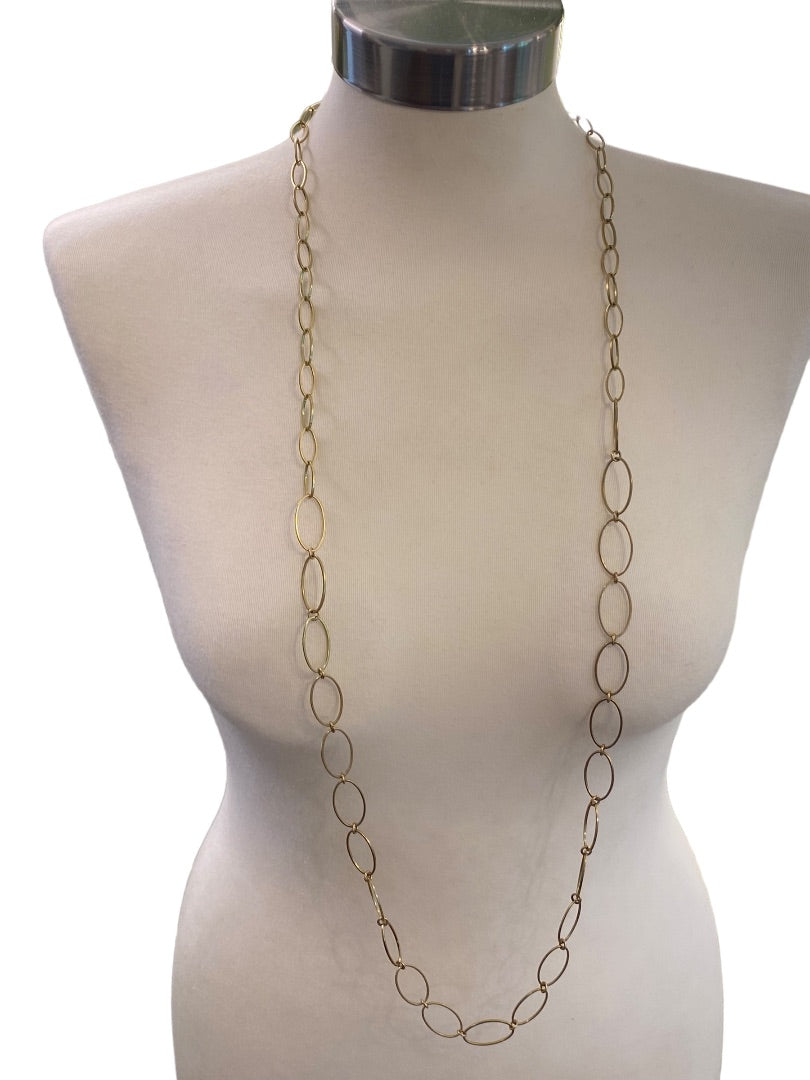 Goldtone Signed Alfani Link Necklace Lightweight Lobster Clasp 44"L