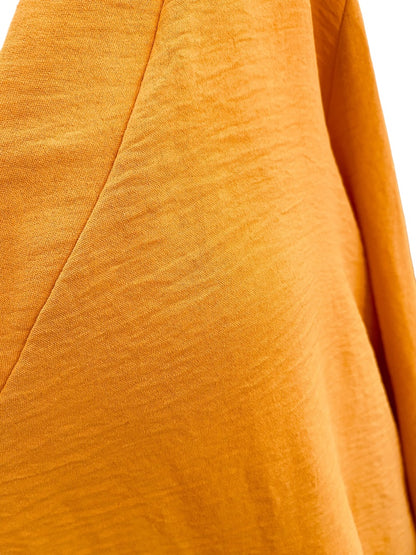 18/20 Asley Stewart Womens New Yellow Gold Crinkle V-Neck Pull Over Blouse Top