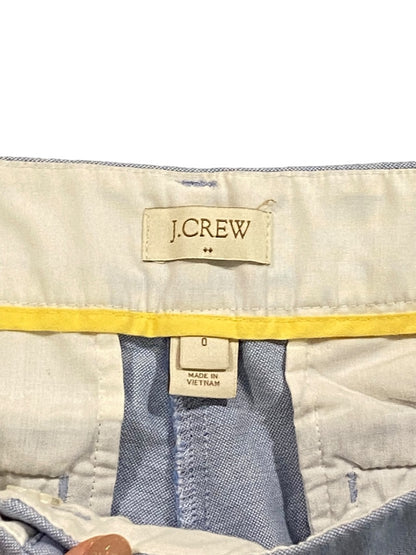 Size 0 J.Crew Womens Blue Oxford Cotton Crop Pants 25" Inseam A1201