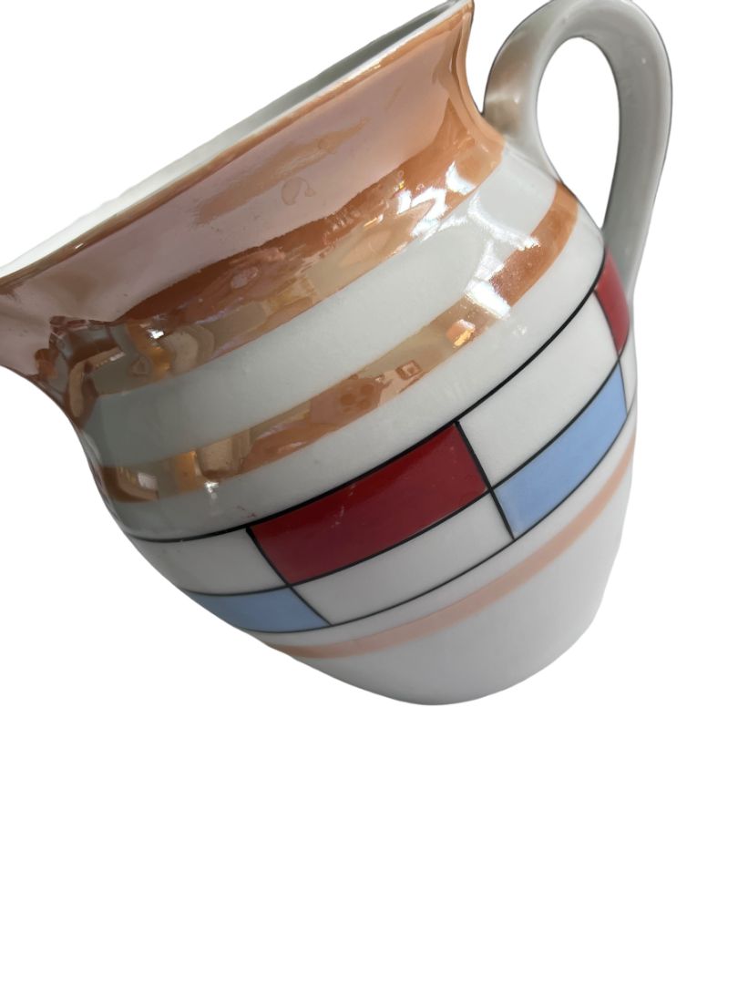 Vintage Czech Union K Lusterware Art Deco 5.25" Tall Pitcher