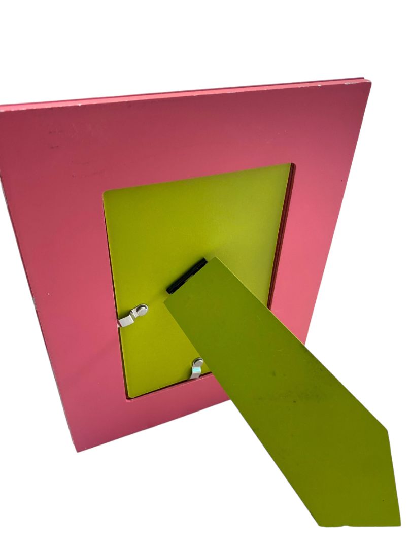 Pink White Green Floral Filagree Glass Table Top Frame for 4X6 Photo