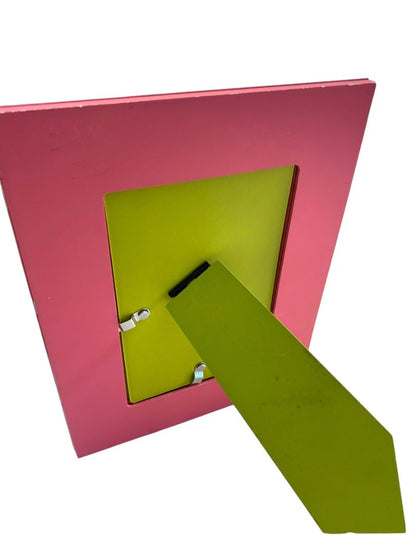 Pink White Green Floral Filagree Glass Table Top Frame for 4X6 Photo