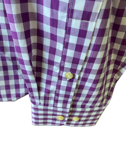 XL Washington Huskies Men's Button Down Gingham Shirt The W Collection NWT