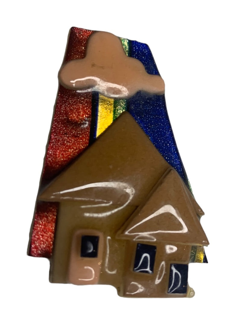 House Pins by Lucinda Brooch Brown House Cloud 2"h x 1.25"w Made in USA Maine