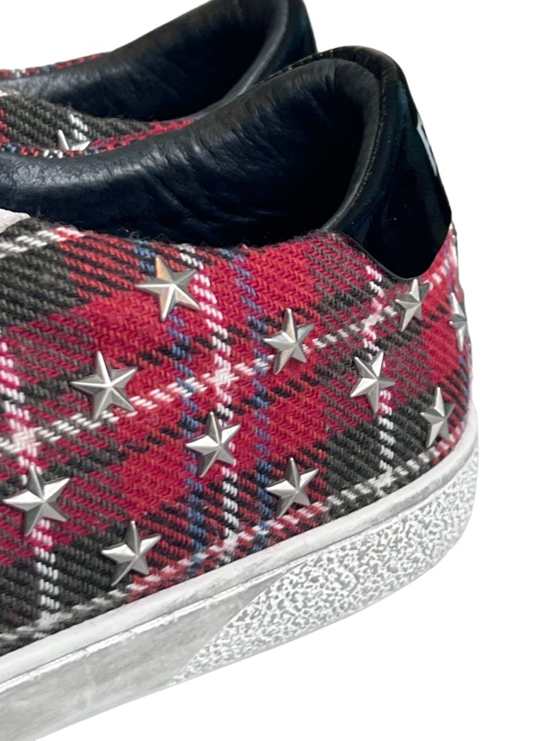 9 (40) Bibi Lou Plaid Flannel Suede Star Sneakers