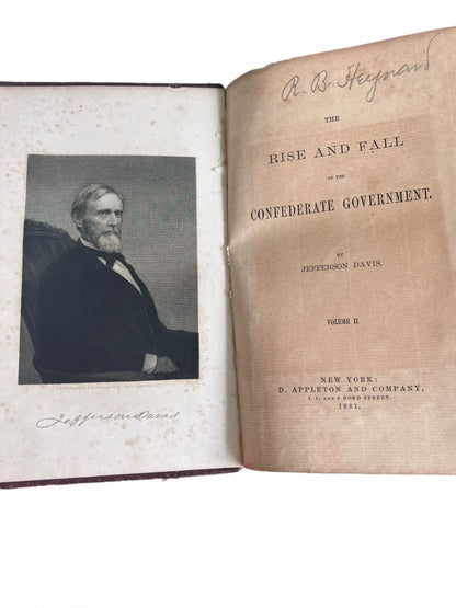 1881 "The Rise and Fall of the Confederate Government" Vol I and II Jefferson Davis Some Damage