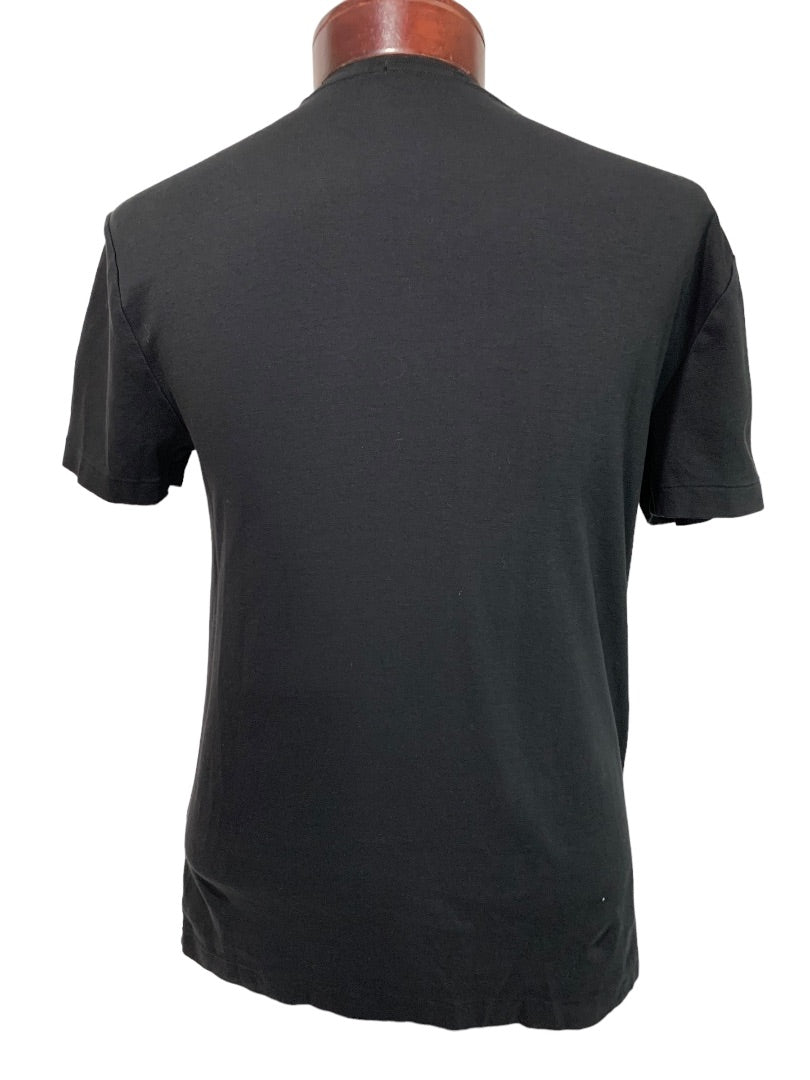 Medium Polo Ralph Lauren Mens Black Custom Fit V-Neck Tshirt