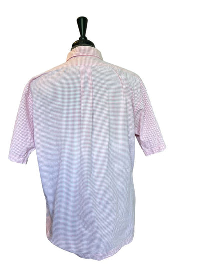 Size Medium Pink White Gingham Izod Jeans Button Down Shirt