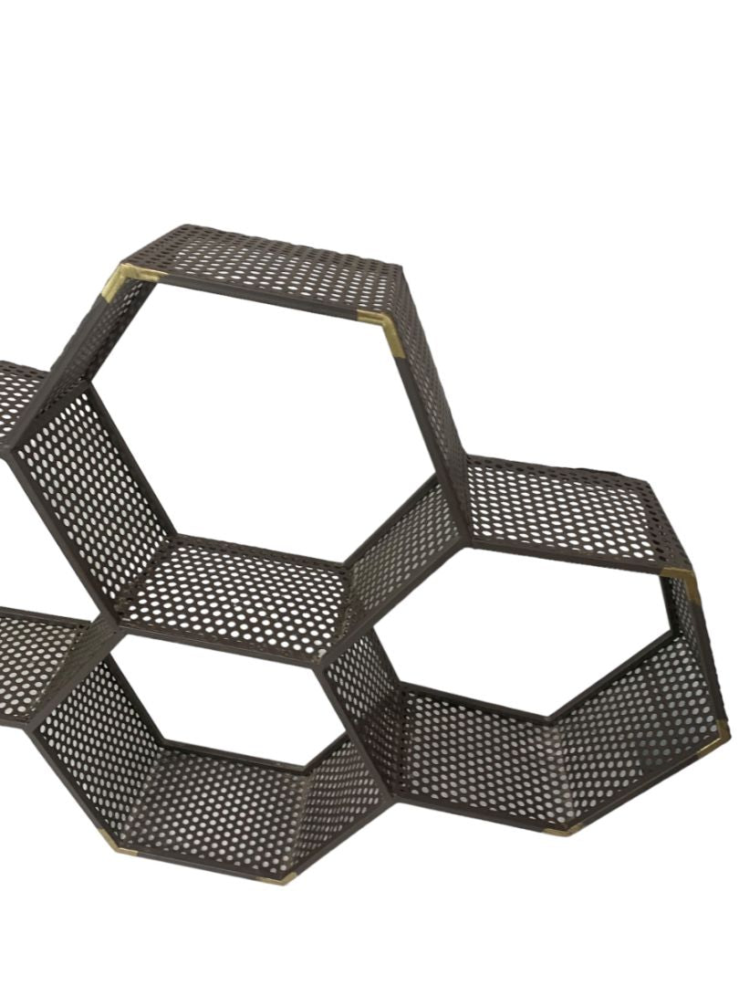 Floating Shelves Hexagon Shelf Shelves Wall Mounted Display Storage Metal Mesh 25"L x 18"h x 4.25"d