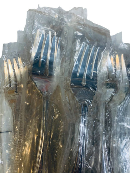 Oneida Ltd "Silver Arbor" Flatware Beaded Edge Set of 16 Forks 7"