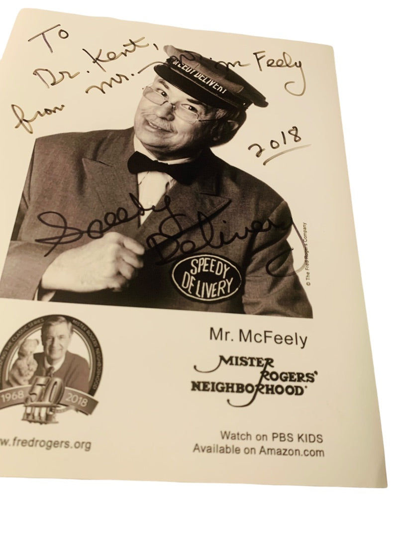 Signed Mr. McFeely David Newell 8.5x11  Signed Personalized Autograph Mister Rogers Neighborhood 50th Anniversary