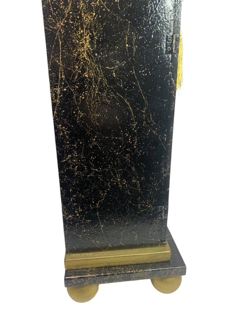 R.Stad Designs Black Gold Handmade Hinged Tabletop Cabinet Box for VHS Tapes 20"h x 10.5"w