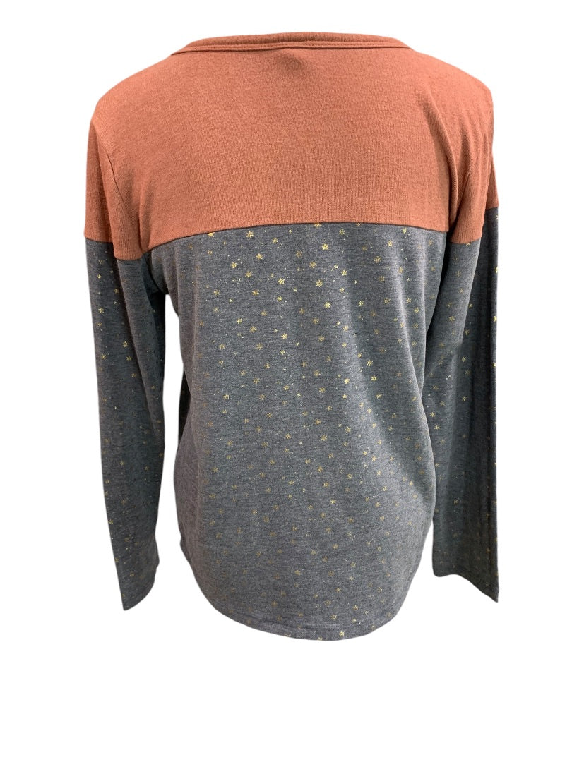 Medium Lazy Sundays Anthropologie Womens Star Print Long Sleeve Pullover Top Soft