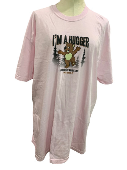 2XL Womens Pink Lake George Tshirt "I am a Hugger" NY Adirondack Mountains