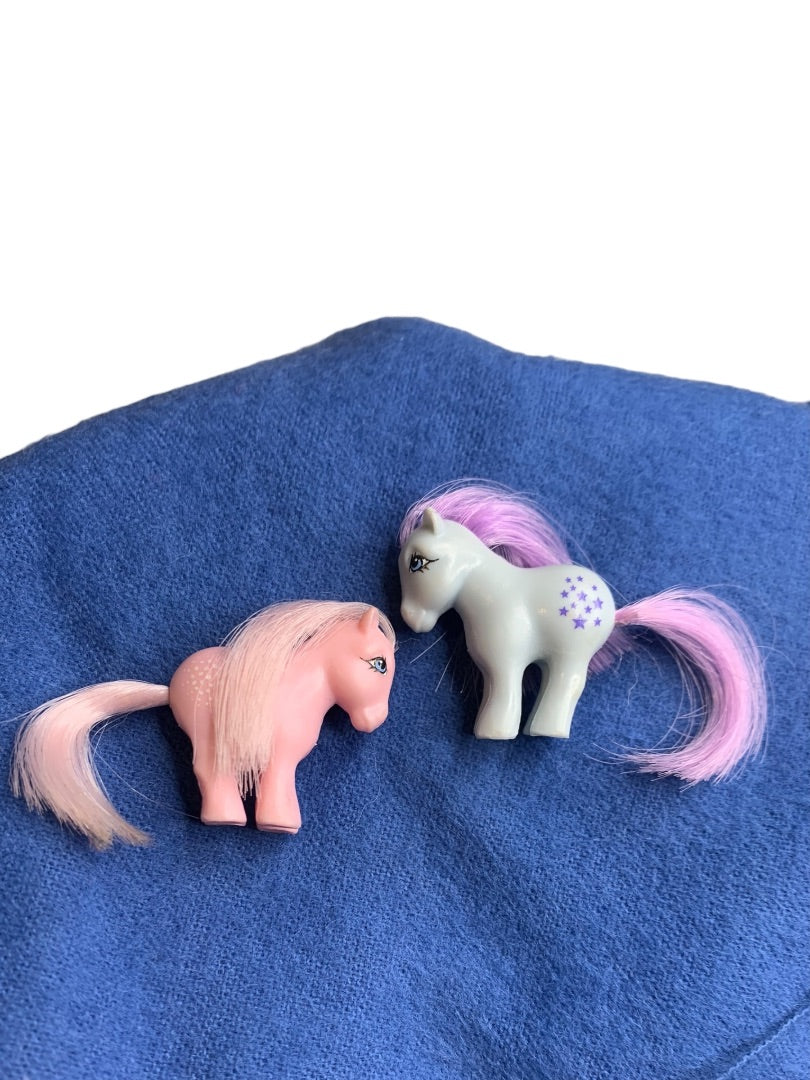 My Little Pony 1 Inch Minifigs Blue Belle Cotton Candy Minifigurines Hasbro Vintage