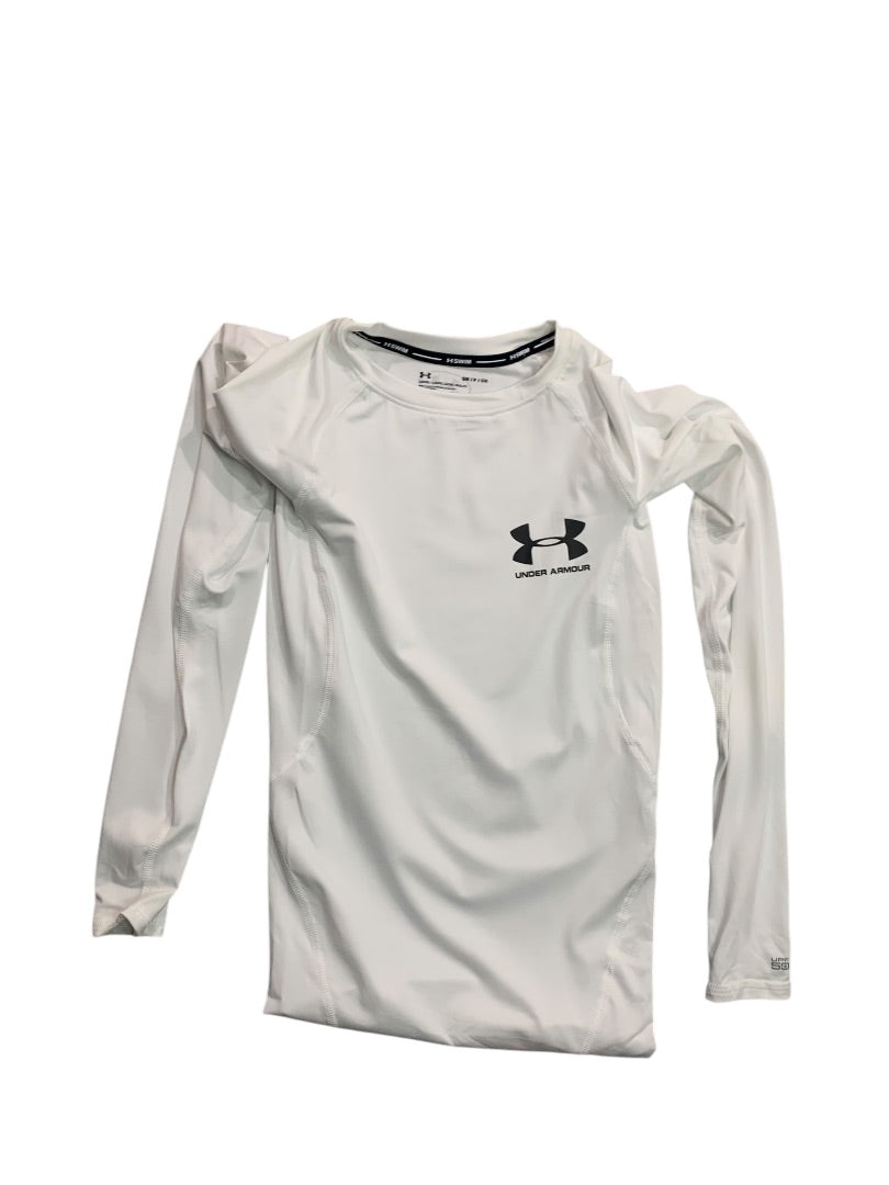 Small Under Armour Swim Mens White Long Sleeve Compression Shirt 5106446