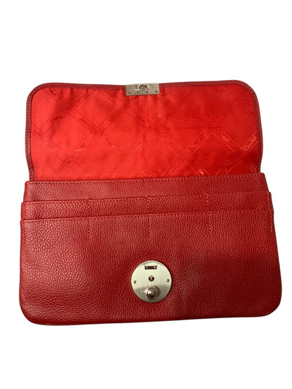 Longchamp Le Foulonne Clutch Bag Red Pebbled Leather