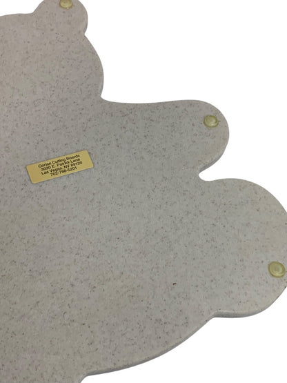 Teddy Bear Shape Corian Cutting Board Tan Speckled 14 Inch