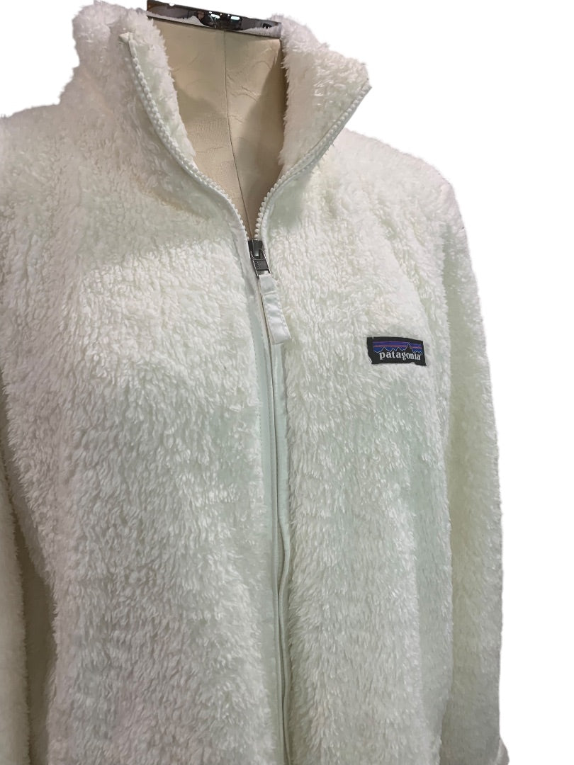 Large Patagonia Los Gatos Womens Fleece Jacket Full Zip Birch White