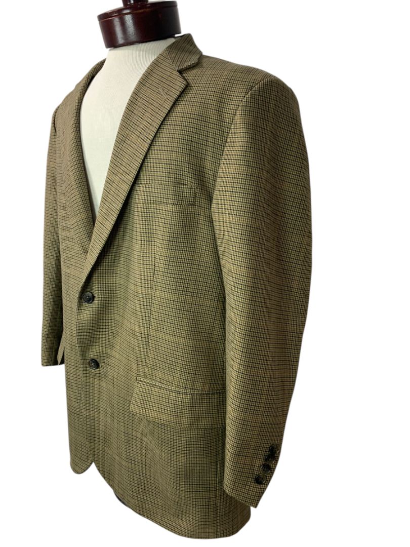 44 Short 44S Joseph & Feiss 2 Button Mens Sport Coat Jacket Brown Houndstooth