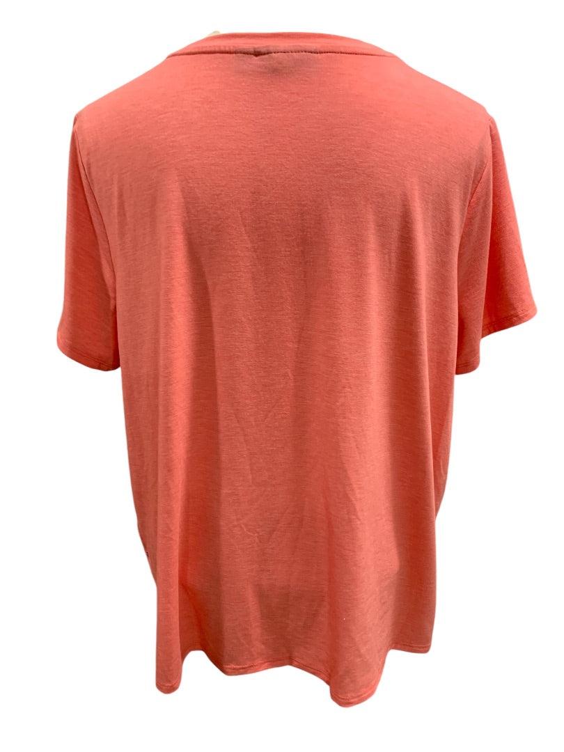 XXL Apt 9 Womens New Coral Twist Hem Tshirt Soft Short Sleeve