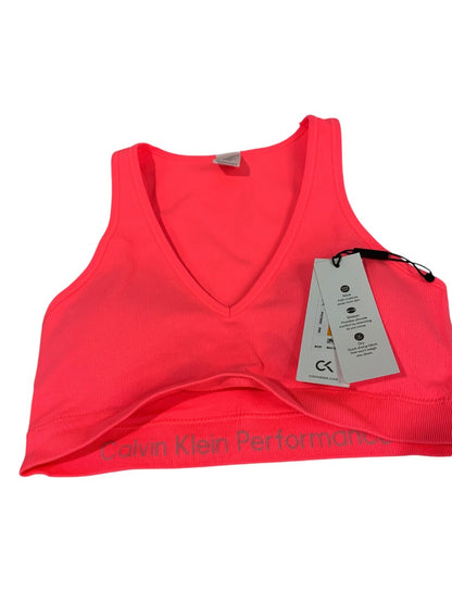 Small Calvin Klein Performance Neon Pink Sports Bra Medium Impact New