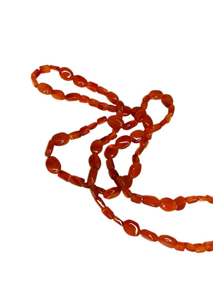 Carnelian Argate String Strand Necklace 26 Inch No Clasp Overhead